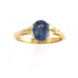 Corn Flower Blue Sapphire Ring | 14K Gold, Size .5, Trillion Cut
